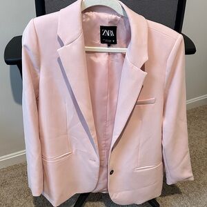 Zara Women's Soft Pink Suit Jacket
